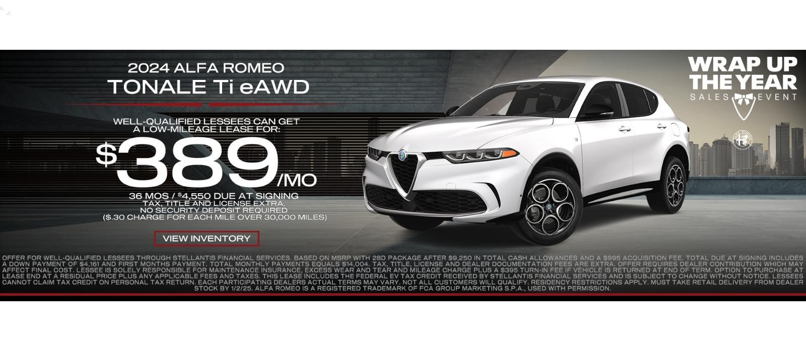 2024 Alfa Romeo Tonale Ti eAWD Lease for $389/mo