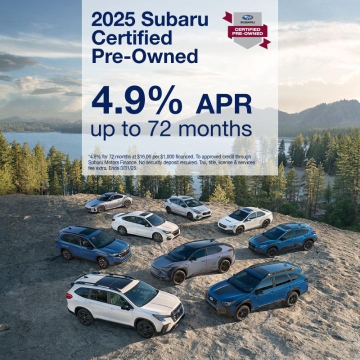 2025 subaru certified pre-owned | 4.9% APR for 72 Months