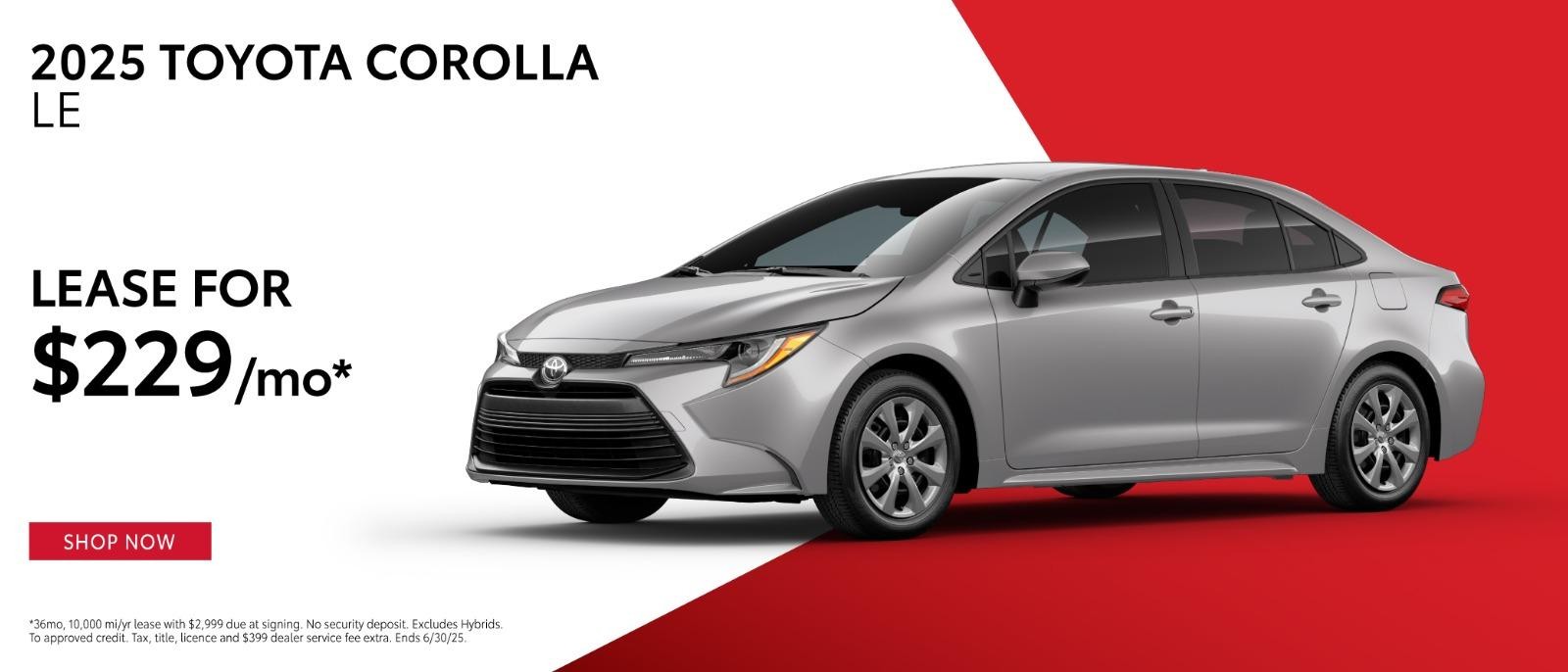 2025 Toyota Corolla Lease for $229/mo