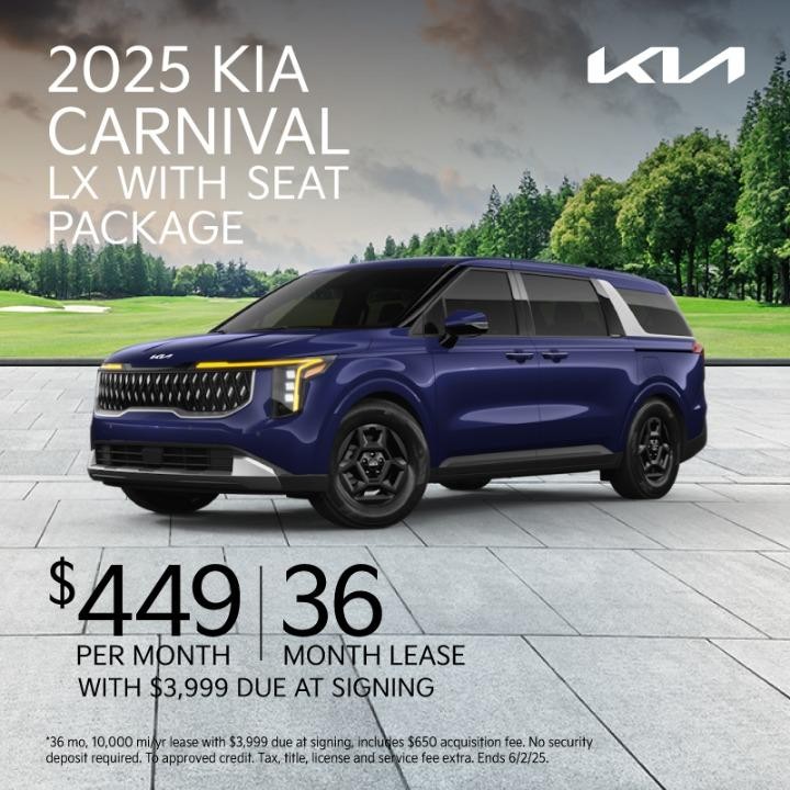 2025 Kia Carnival Lx Lease for $449 per month for 36 months