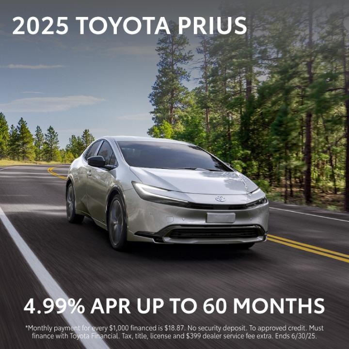 2025 Toyota Prius Lease 4.99%APR for 60 months