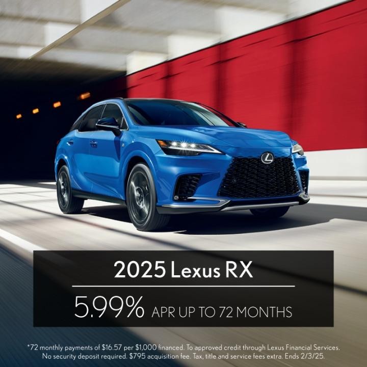 2025 Lexus RX 5.99% APR Up to 72 months