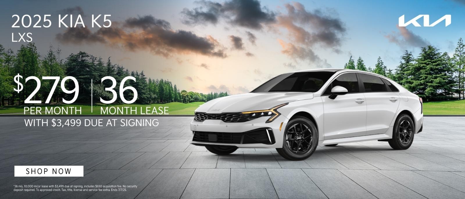 2025 Kia K5 $279/mo for 36 months