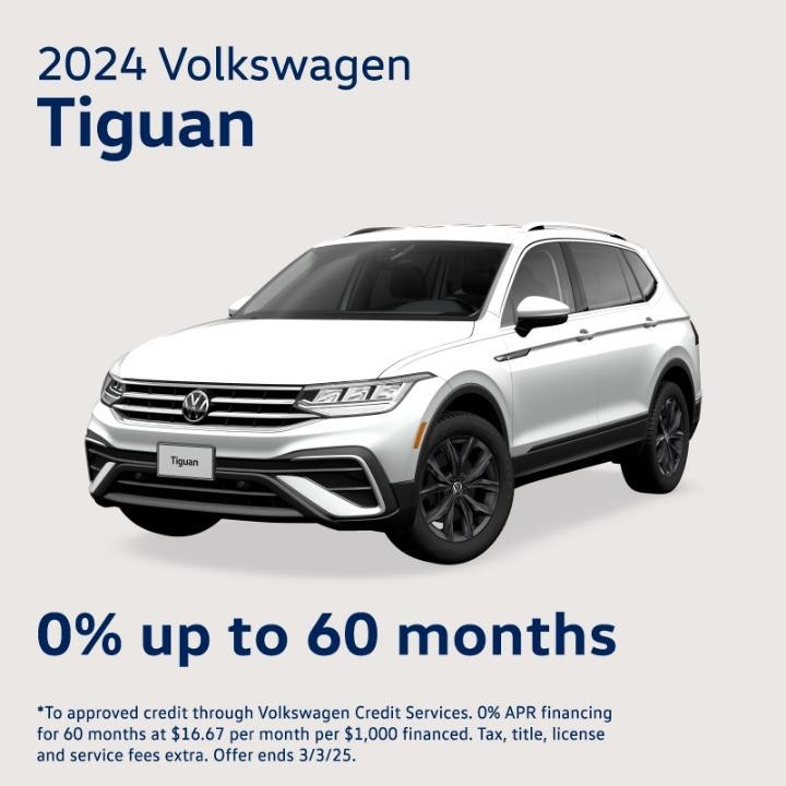 2024 VW Tiguan 0% Up to 60 Months