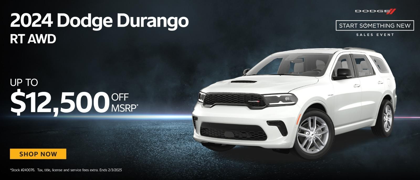 2024 Dodge Durango RT AWD $12,500 off msrp