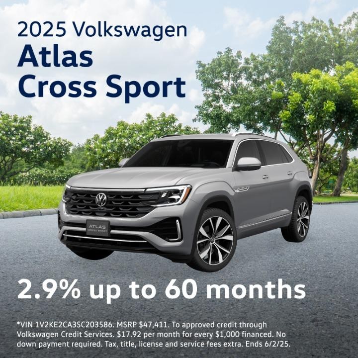 2025 Volkswagen  Atlas Cross 2.9% UP to 60 months