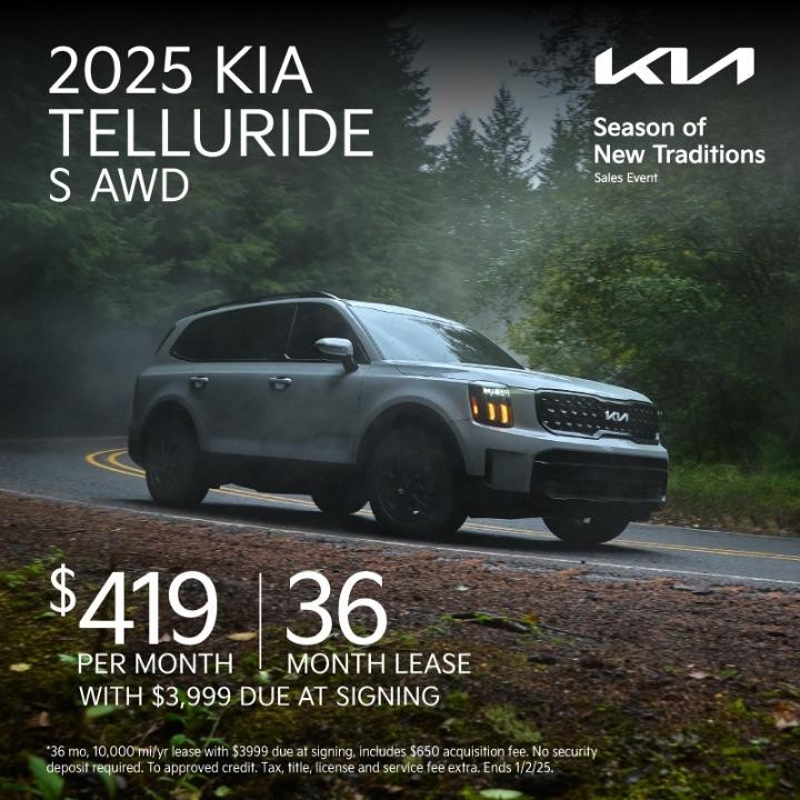 2025 KIA Telluride lease for $419per month for 24 months