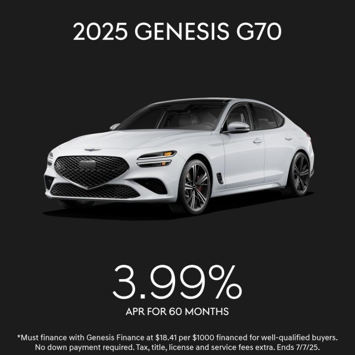 2025 Genesis G70 for 3.99% APR for 60 months