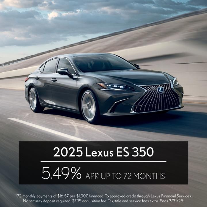 2025 Lexus ES 350 5.49% Apr up to 72 months