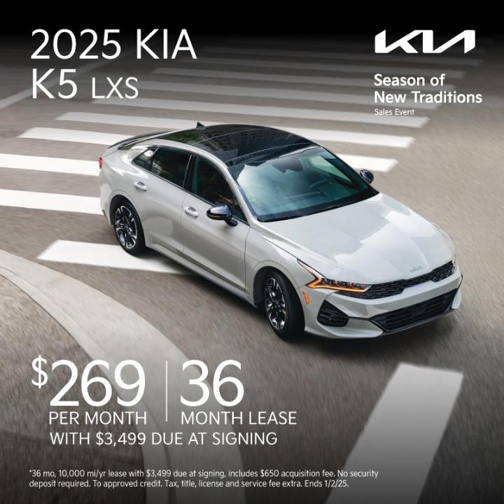 2025 Kia K5 $269/mo for 36 months