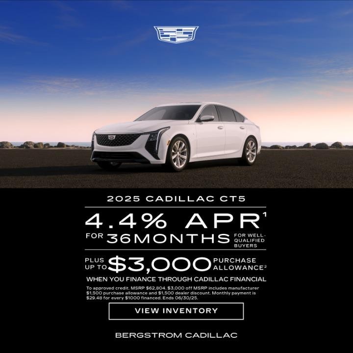 New 2025 Cadillac CT5 4.4% APR for 36 Months