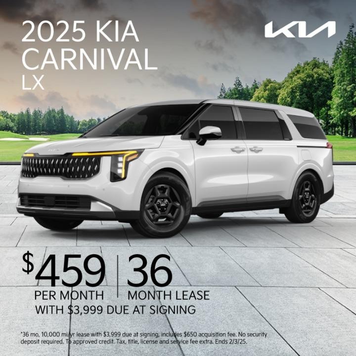 2025 Kia Carnival Lx Lease for $459 per month for 36 months