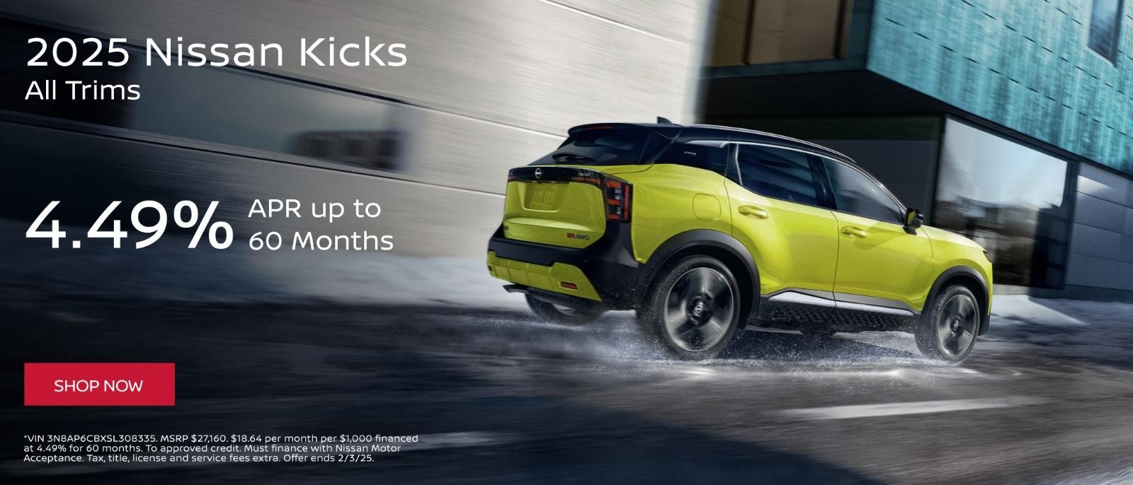 2025 Nissan Kicks 4.49% APR Up to 60months