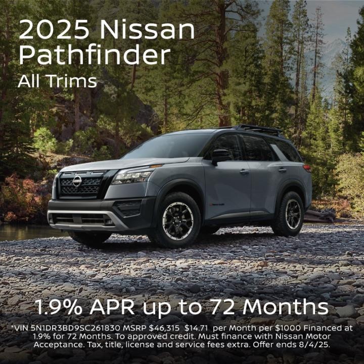 2025 Nissan Pathfinder 1.9% APR for 72 months