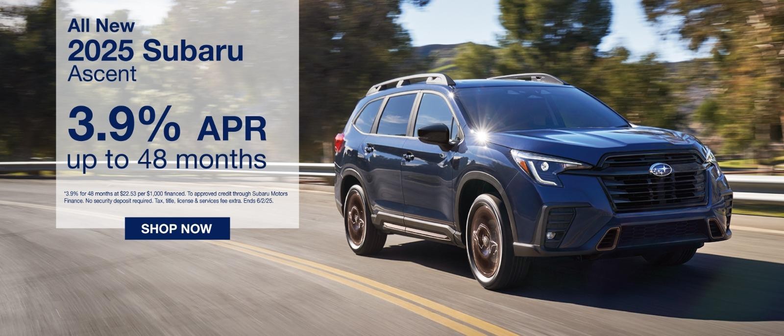2025 Subaru Ascent 3.9% for 36 months*