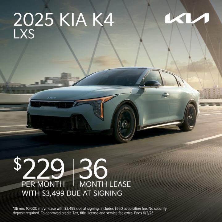 2025 Kia k4 LXS Lease for $219 per month for 36 months