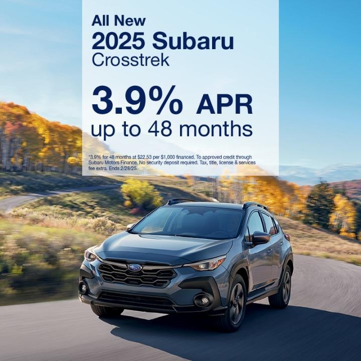 2025 Subaru Crosstrek 3.9% APR for up to 72 months