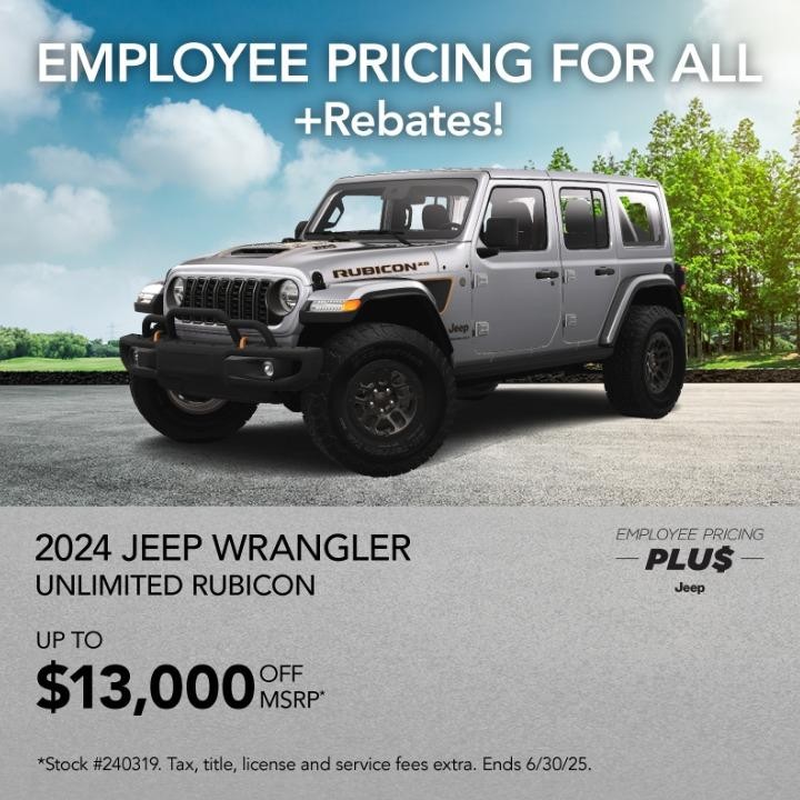 2024 Jeep Wrangler up to $13,000 off msrp