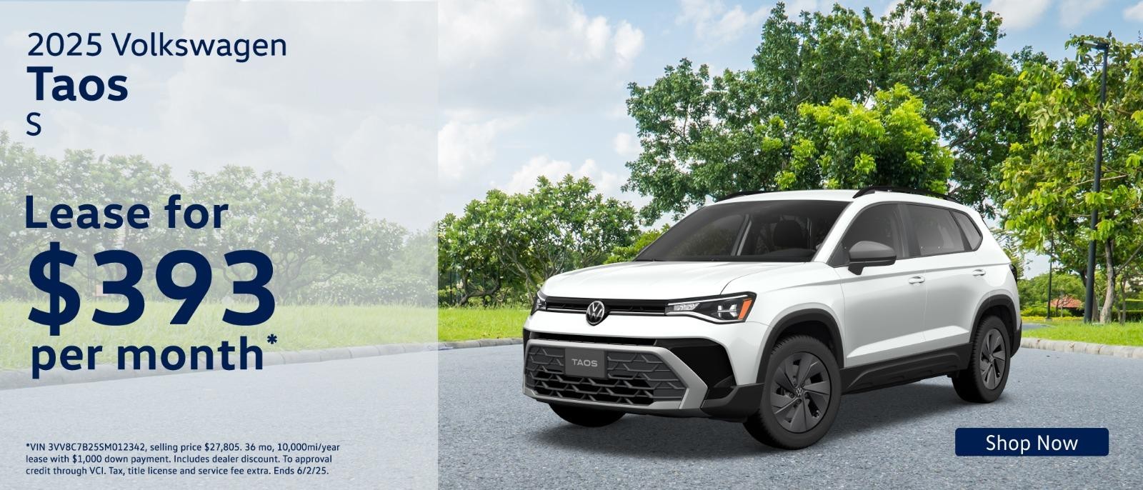 2025 Volkswagen Taos Offer | $393/mo