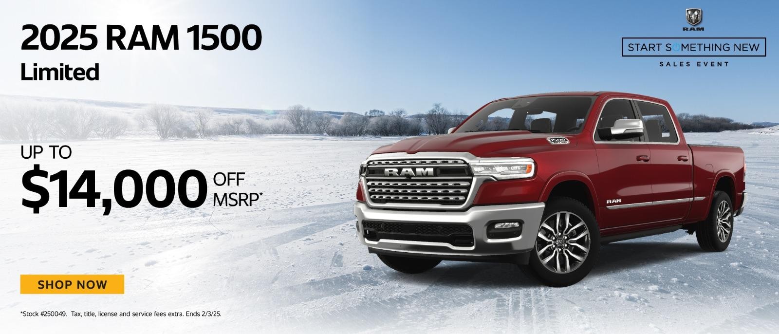 2025 Ram 1500 Limited up to  $14,000 off MSRP