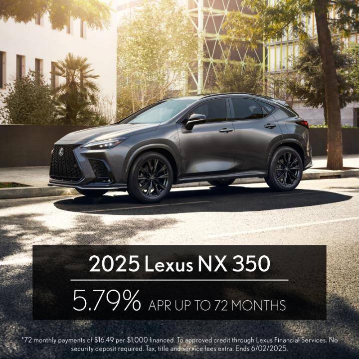 2025 Lexus NX 350 APR Mobile 5.79% APR up to 72 months