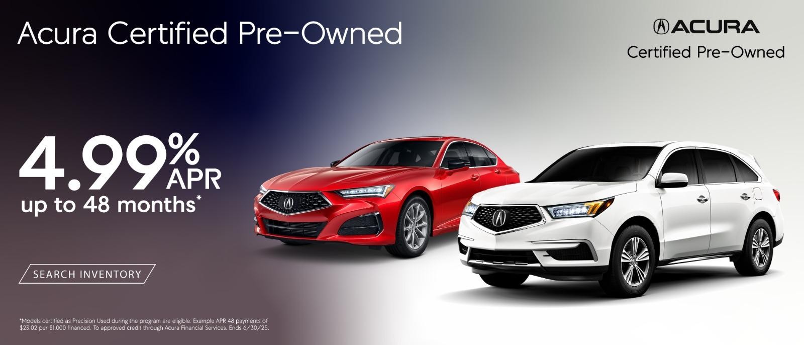 Certified Pre-Owned Acura 4.99% APR 48 months