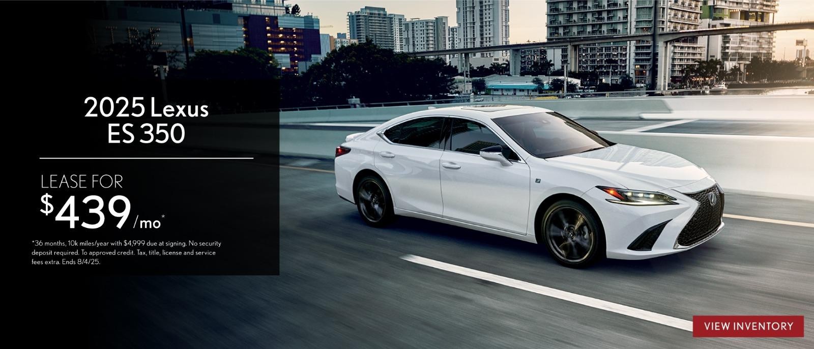 2025 Lexus ES 350 Lease $439/mo