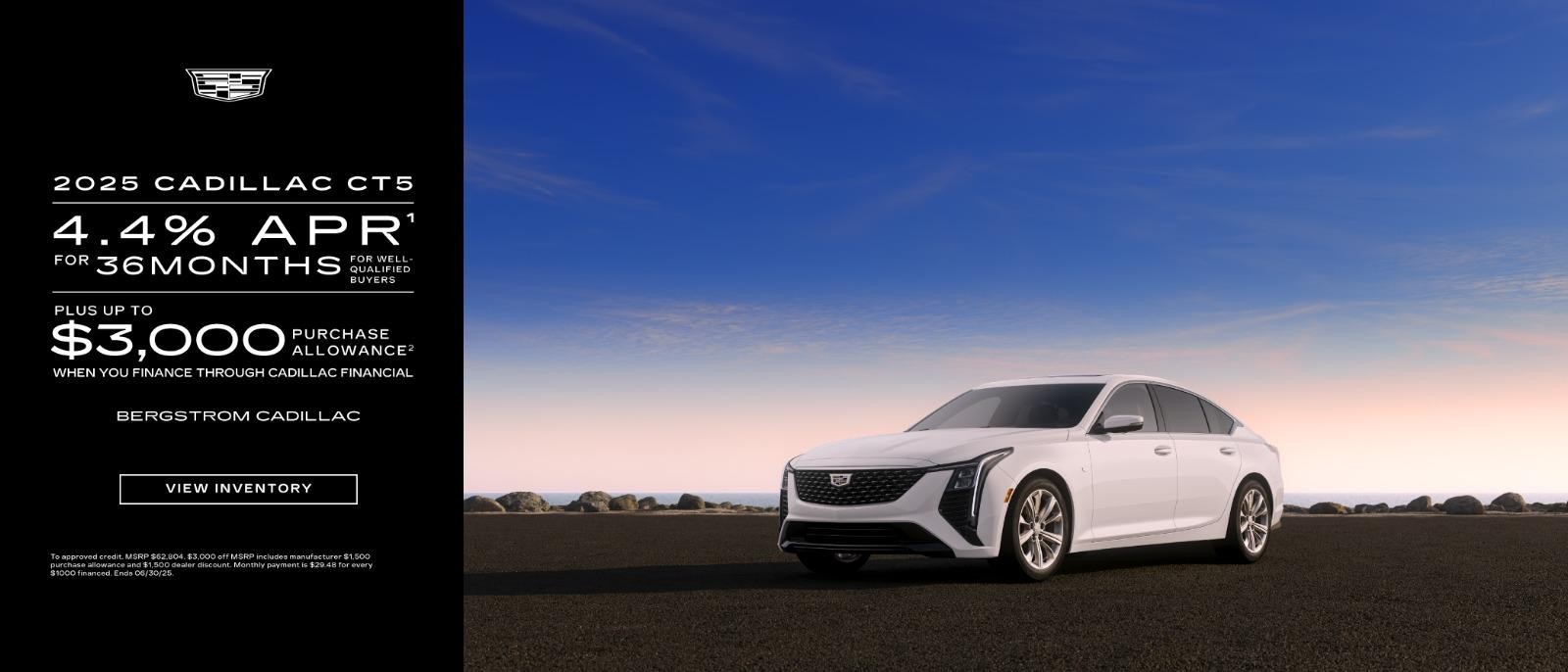New 2025 Cadillac CT5 4.4% APR for 36 Months