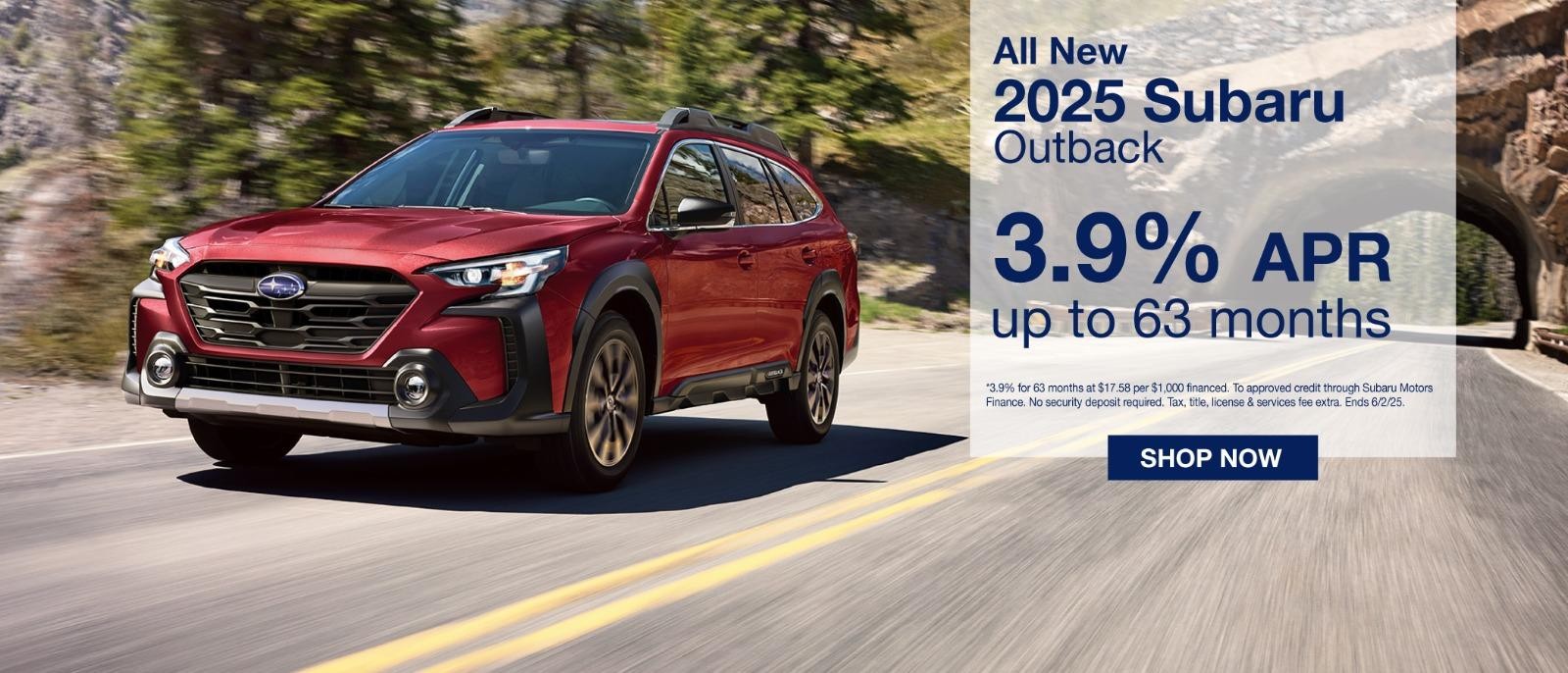 2025 Subaru Outback 3.9% for 63 months