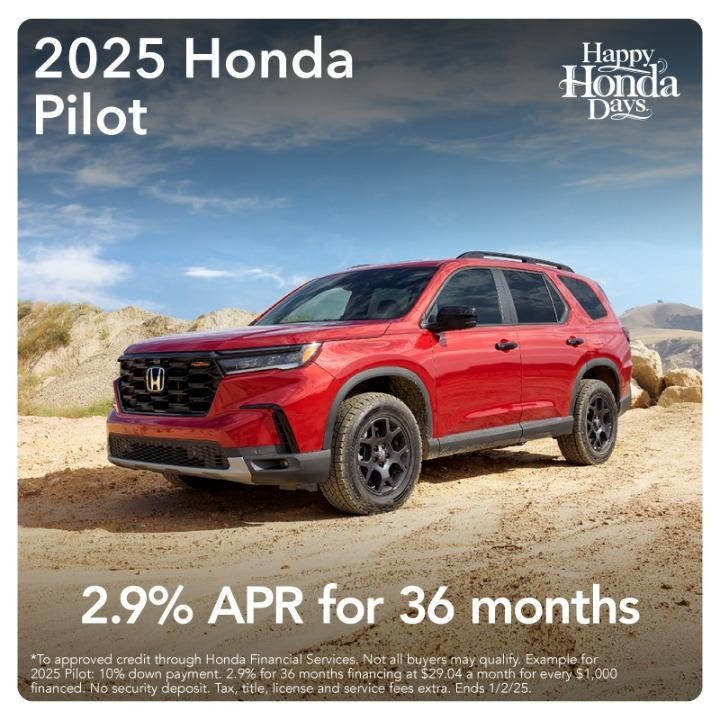 2025 Honda Pilot 2.9% Apr for 60 Months