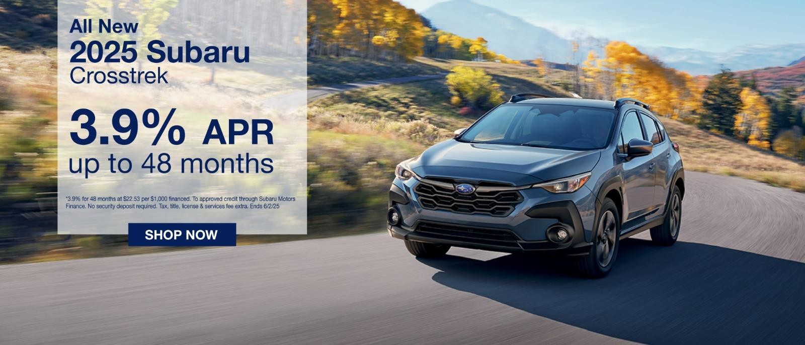 2025 Subaru Crosstrek 3.9% for 48 months