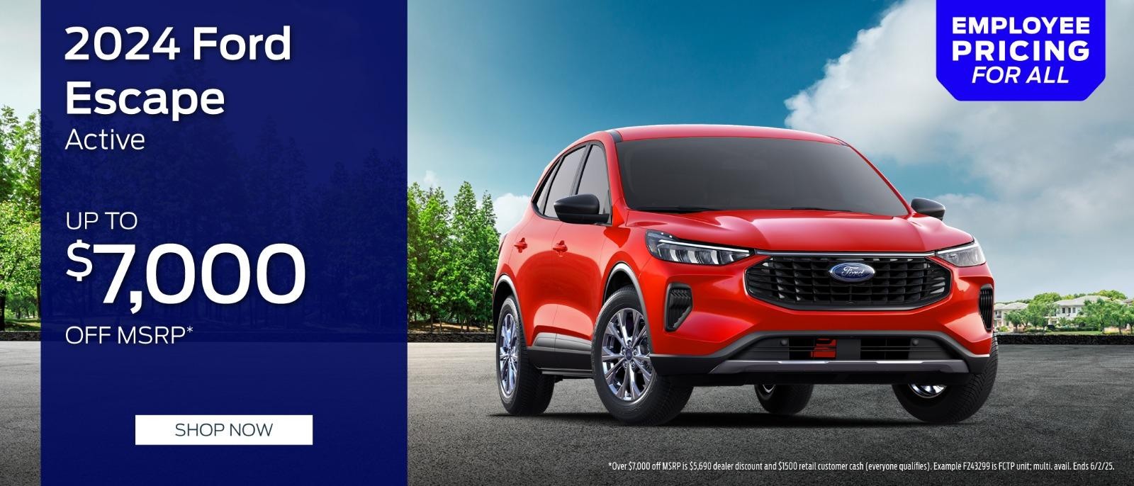 2024 Ford Escape up to $7,000 off Msrp