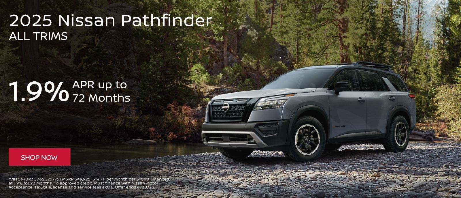 2025 Nissan Pathfinder 1.9% APR for 72 months