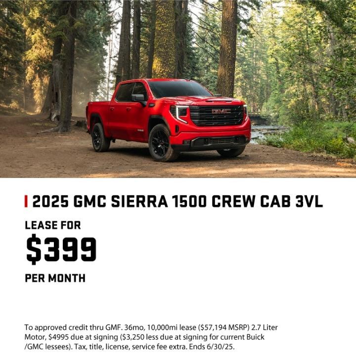 2025 GMC Sierra 1500 Lease for $399/mo