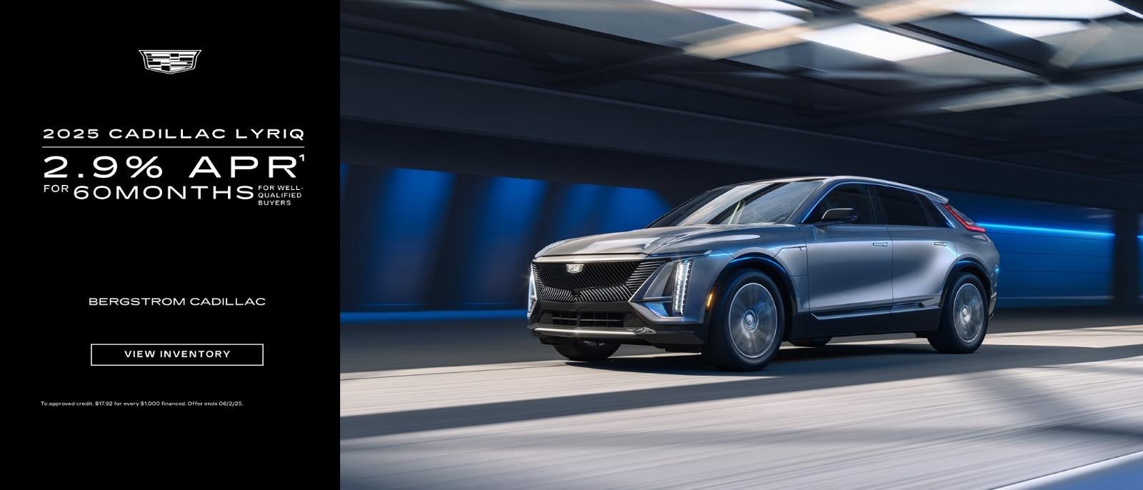 2025 Cadillac Lyriq 2.9% APR for 60 months