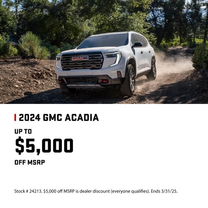 2024 GMC Acadia up $5,000off MSRP