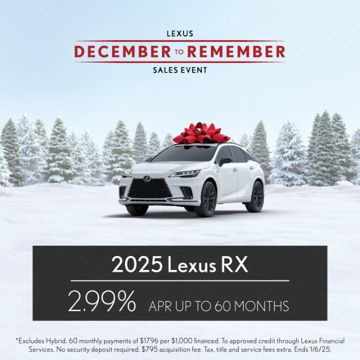 2025 Lexus RX 2.99% APR Up to 60months