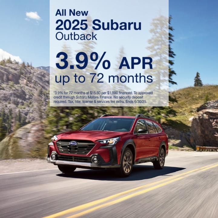 2025 Subaru Outback 3.9% for 72 months