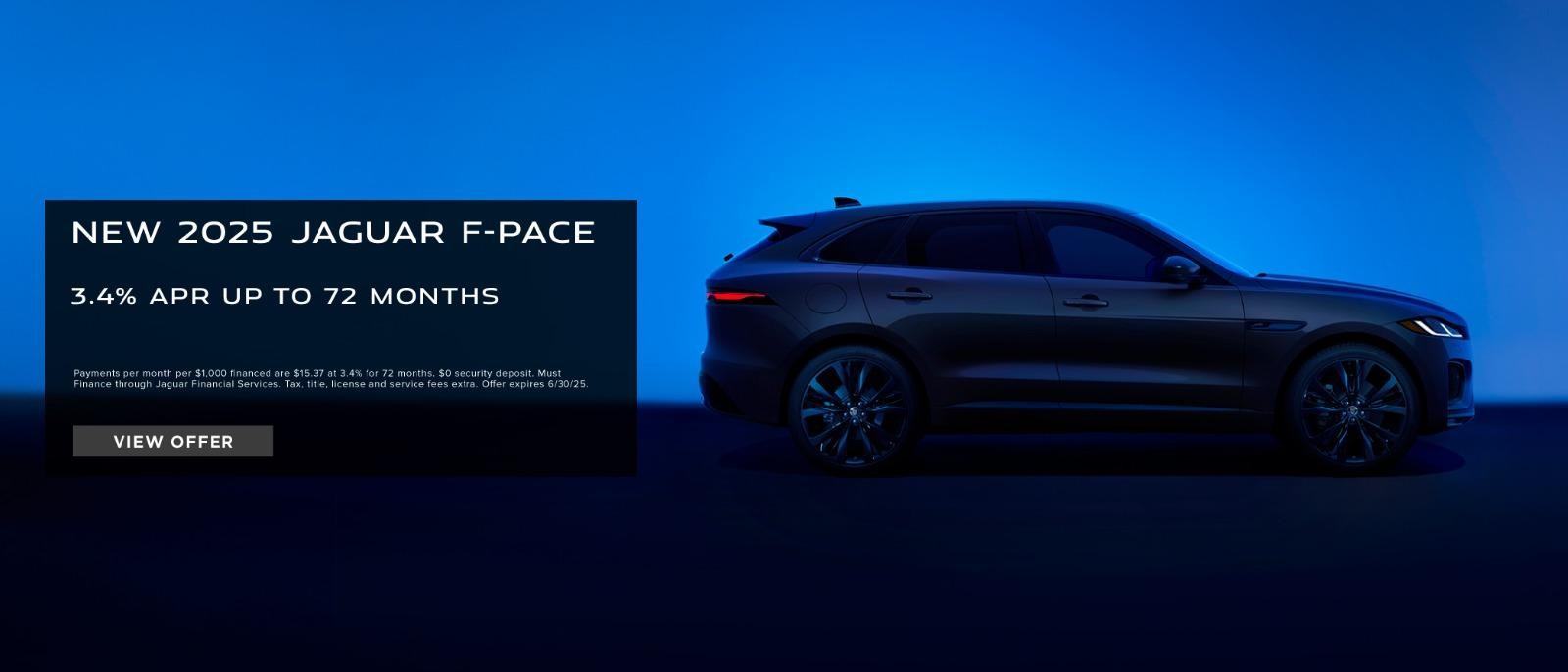 2025 Jaguar F-Pace 3.4% APR for 72 months