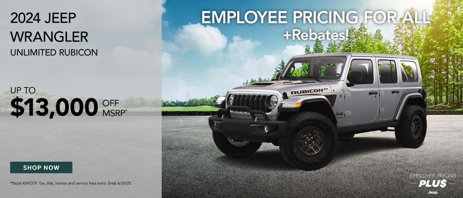 2024 Jeep Wrangler up to $13,000 off msrp