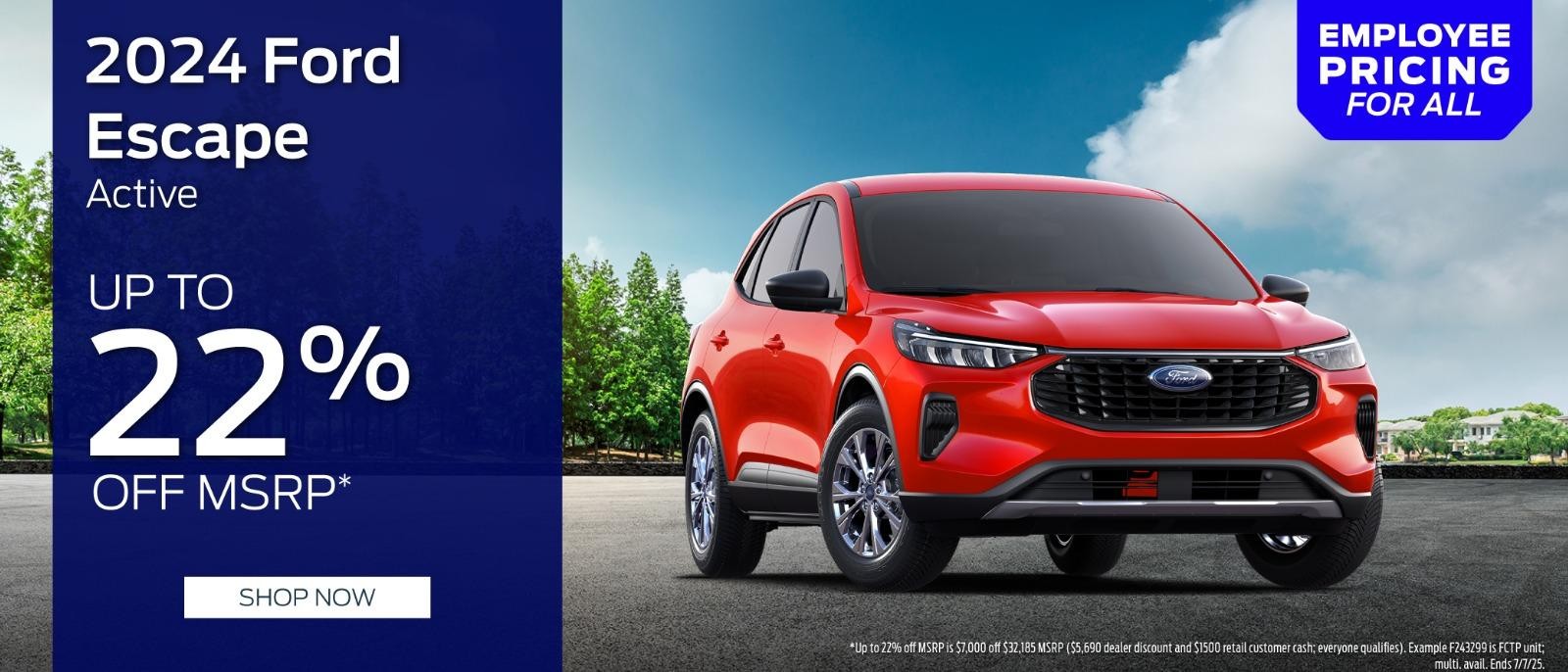 2024 Ford Escape up to 22% off msrp