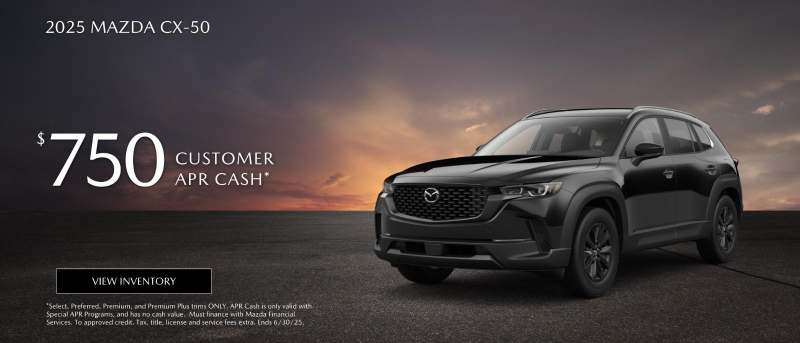 2025 Mazda cx-50 $750 Conquest Cash