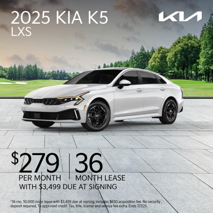 2025 Kia K5 $279/mo for 36 months