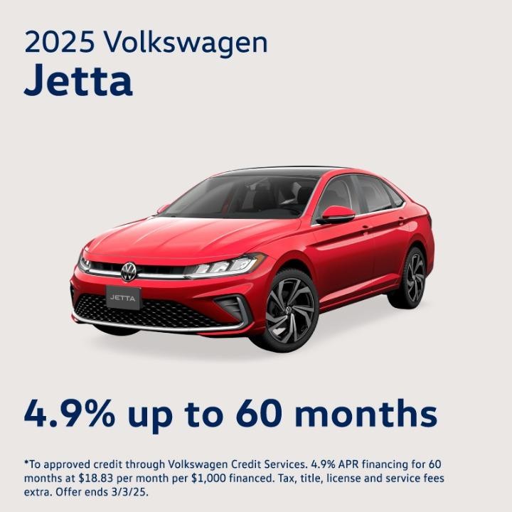 2025 Volkswagen Jetta 4.9%APR up to 60months