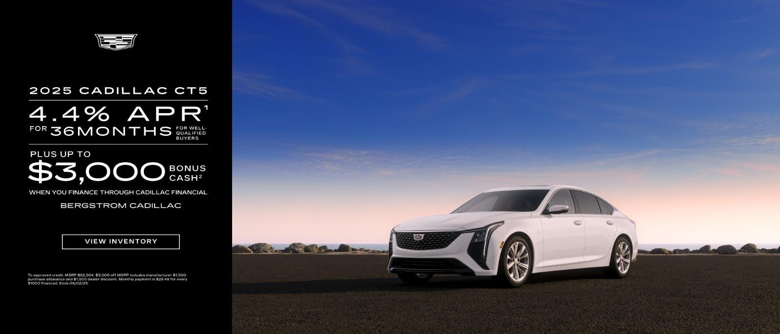 New 2025 Cadillac CT5 4.4% APR for 36 Months