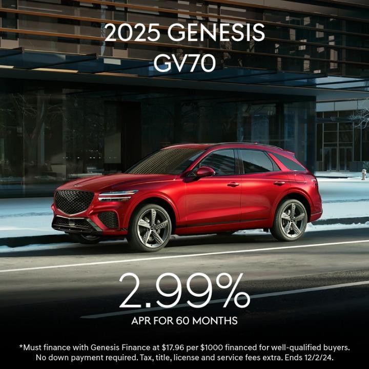 2025 Genesis  GV70 2.99% APR for  60 months