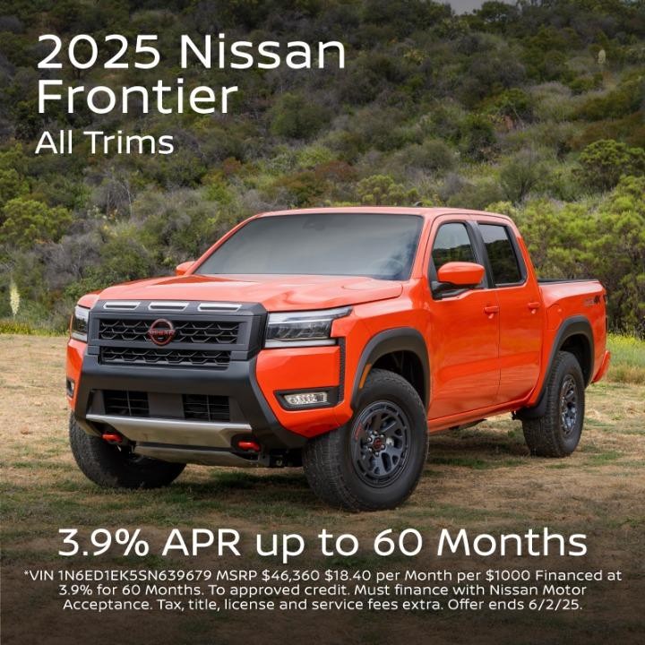 2025 Nissan Frontier 3.9% APR up to 60 months