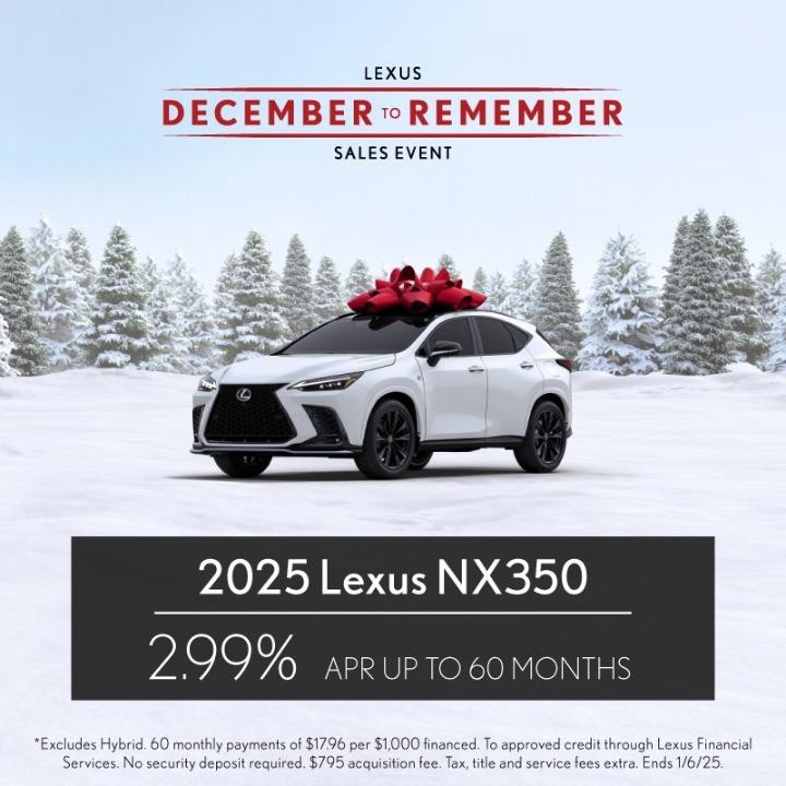 2025 Lexus NX350 2.99% APR Up to 60months