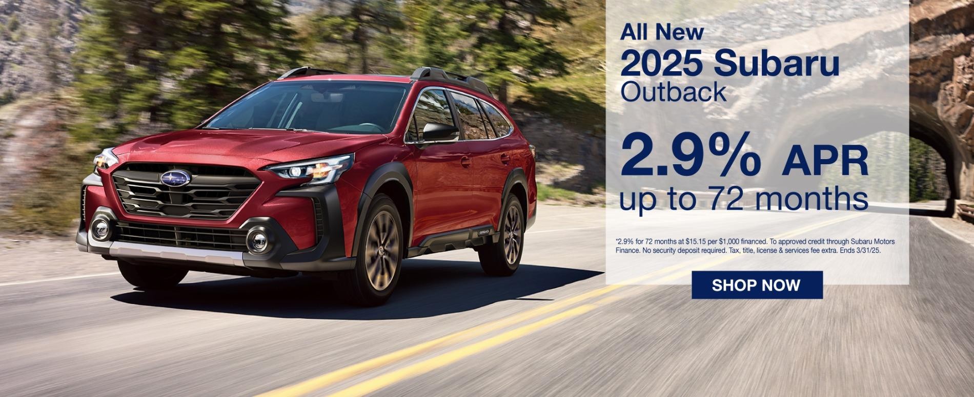 2025 Subaru Outback 2.9% APR Up to 72 months