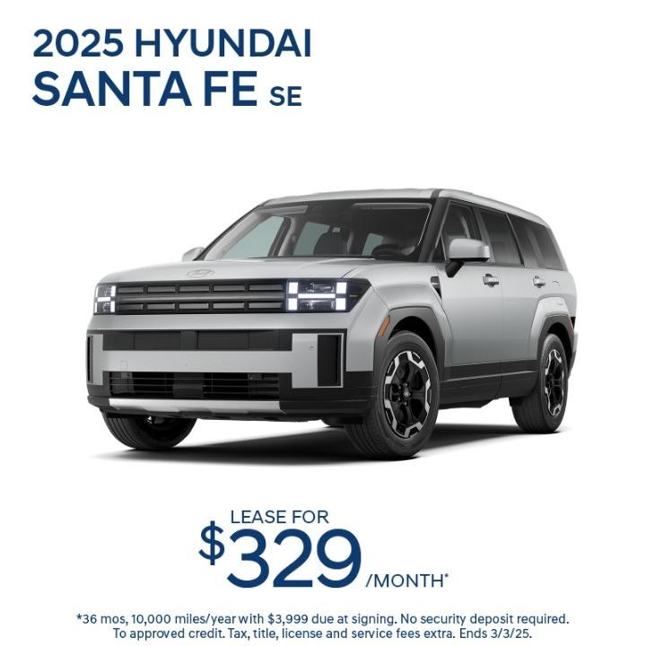 2025 Hyundai Santa FE Lease for $329/mo